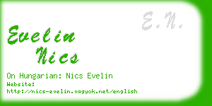 evelin nics business card